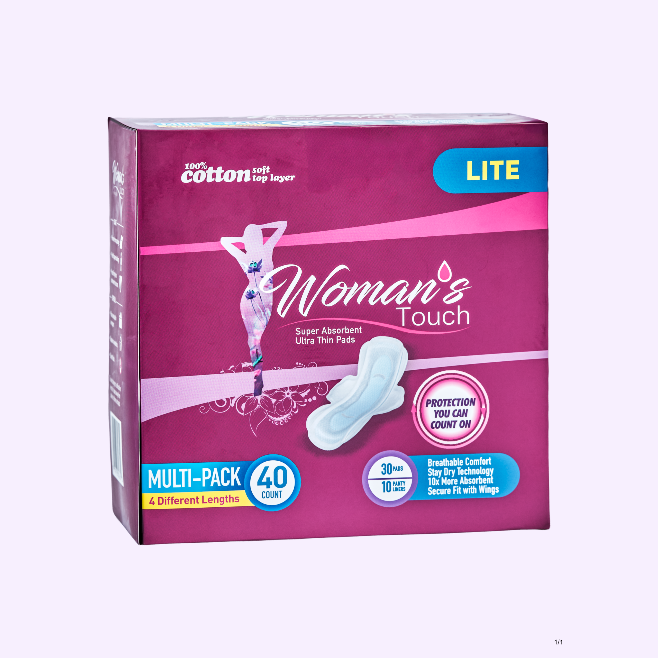 Multi-Pack Lite Sanitary Pads (40 Count)